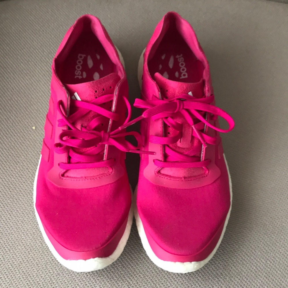 Adidas Hot Pink Cloudfoam Boost Tennis Shoes